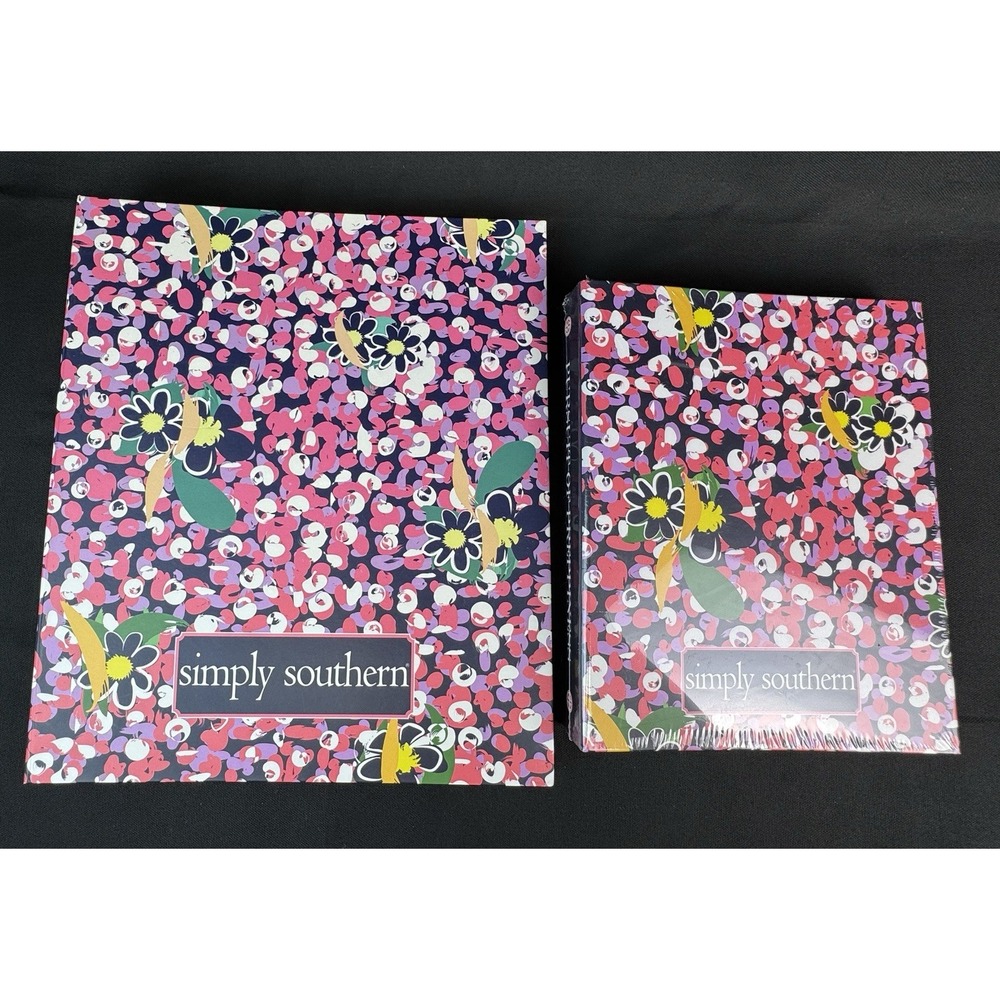 Simply Southern 2 Notebook Binders  Daisy Large & Small  Hot Pink & Navy Blue